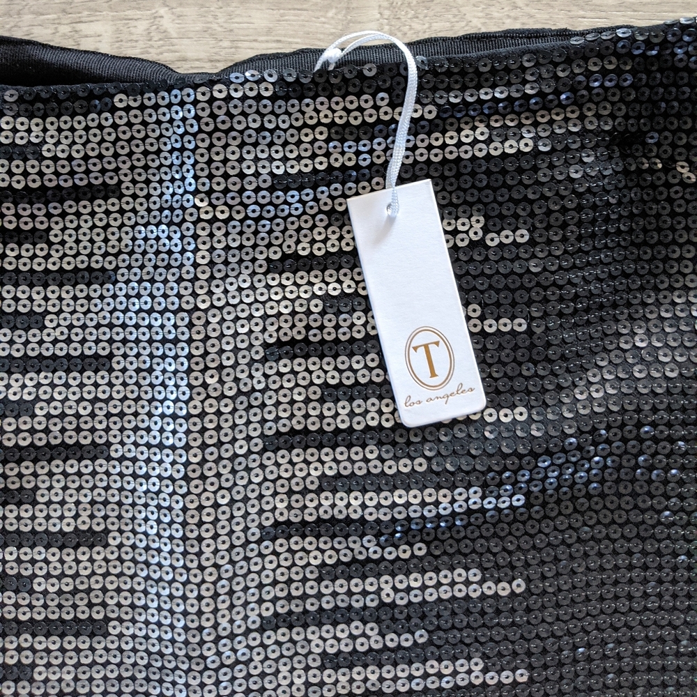 T Los Angeles Silk and Sequin Mini Skirt - Picture 7 of 7